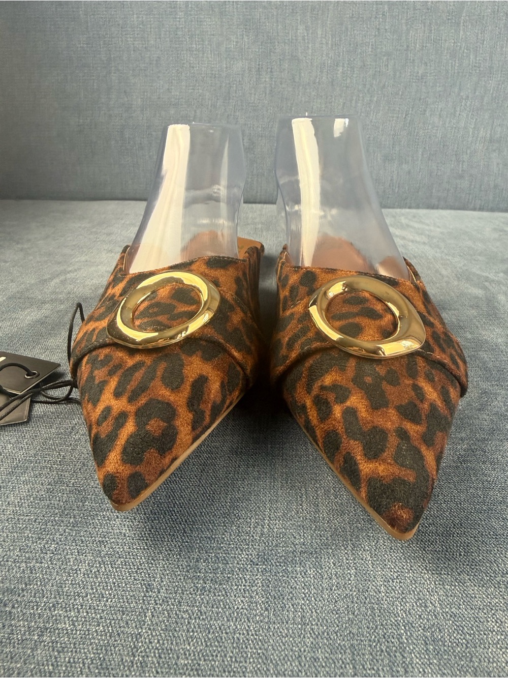 Madden NYC Womens Leopard Pointed Toe Slip On Mules Shoes SZ 8 New Coquette - Picture 3 of 8